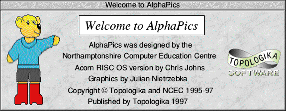 AlphaPics Welcome Screen
