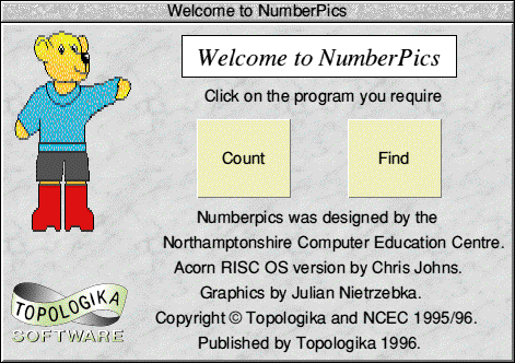 NumberPics Welcome Screen