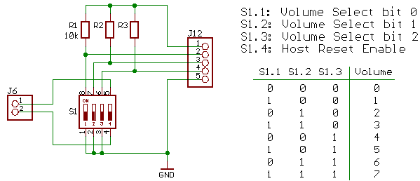 Volume switch wiring