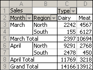 Example PivotTable report