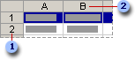 Worksheet showing row heading