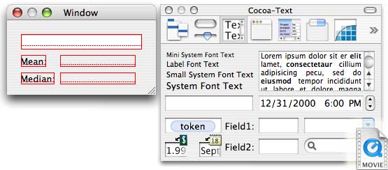 Adding NSTextFields using Interface Builder