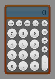 The Calculator widget and its control circles and rectangles