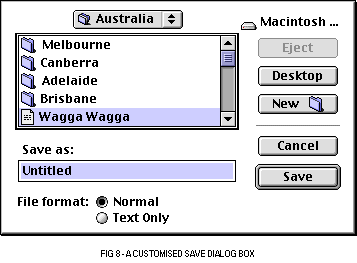 (Customised Save dialog)