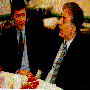 Photo of Chris Chyba ('93-'94), with Dr. Carl Sagan.
