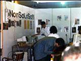 Lo stand di NonSoLoSoft. In fondo a sinistra, Ferruccio Zamuner. Clicca per ingrandire