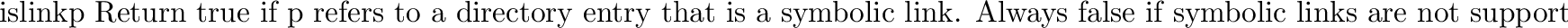 \begin{funcdesc}{ismount}{p}
Return true if \var{p} is a mount point. (This curr...
...ice --- is this test correct for all \UNIX{} and POSIX variants?)
\end{funcdesc}