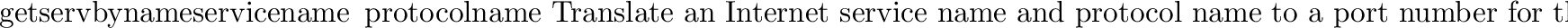 \begin{funcdesc}{socket}{family\, type\, proto}
Create a new socket using the gi...
... protocol number is usually zero and may be omitted in that case.
\end{funcdesc}