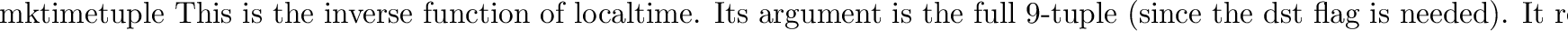 \begin{funcdesc}{sleep}{secs}
Suspend execution for the given number of seconds....
...be a floating point number to indicate a more precise sleep time.
\end{funcdesc}