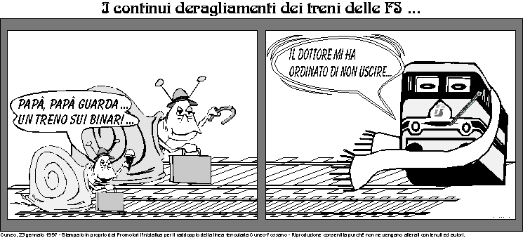 I continui deragliamenti dei treni FS...