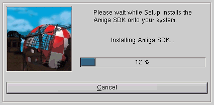 Amiga SDK - Die Installation l�uft