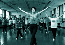 Dancing class of a girls' middle school in Beijing.
