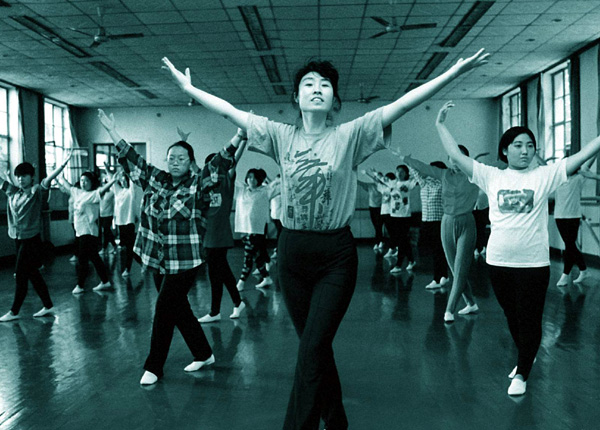 Dancing class of a girls' middle school in Beijing.