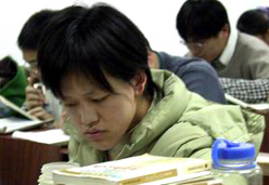 University students making preparation for semester examinations.