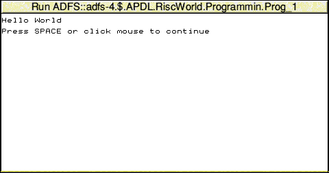 First program output