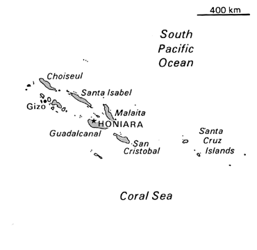 [Country map of Solomon Islands]