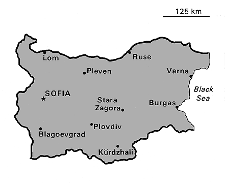 [Country map of Bulgaria]