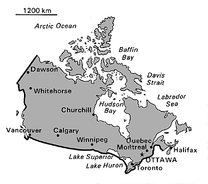 [Country map of Canada]