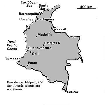 [Country map of Colombia]