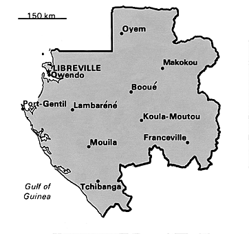 [Country map of Gabon]