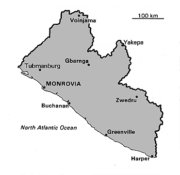 [Country map of Liberia]