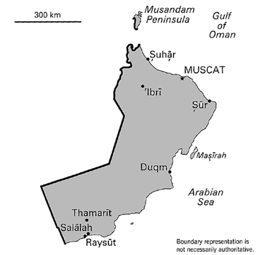 [Country map of Oman]