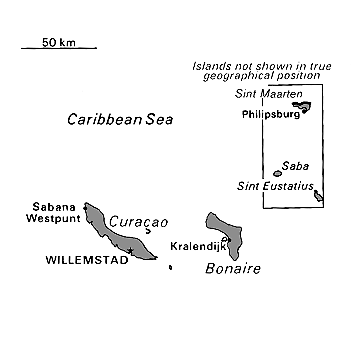 [Country map of Netherlands Antilles]