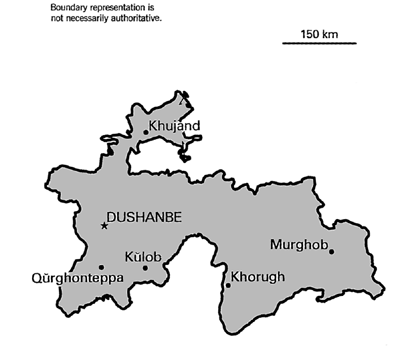 [Country map of Tajikistan]