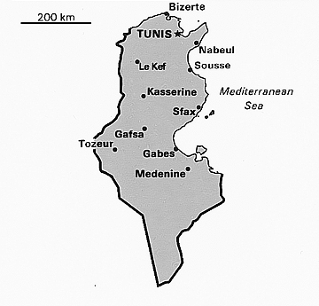 [Country map of Tunisia]