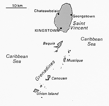 [Country map of Saint Vincent and the Grenadines]