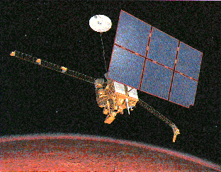 artist concept of the Mars Observer orbiting Mars