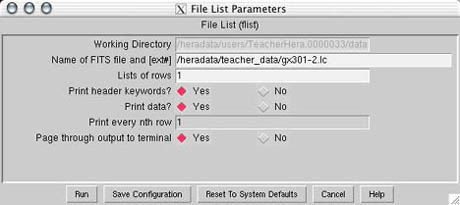 file List parameter box screen shot