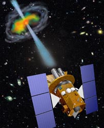 artist conception of Swift and a gamma-ray burst