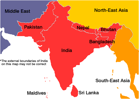 Indian Subcontinent Map
