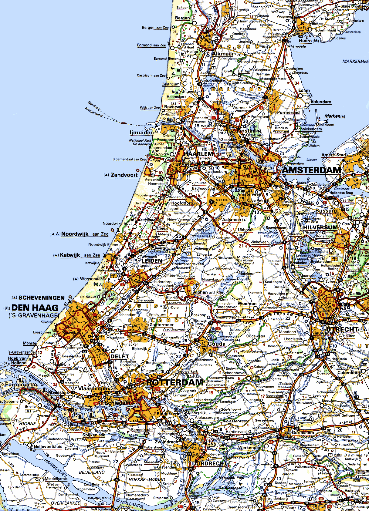 mapa centralnych Niderlandów