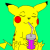 Pikachu relaxin' with lemonade