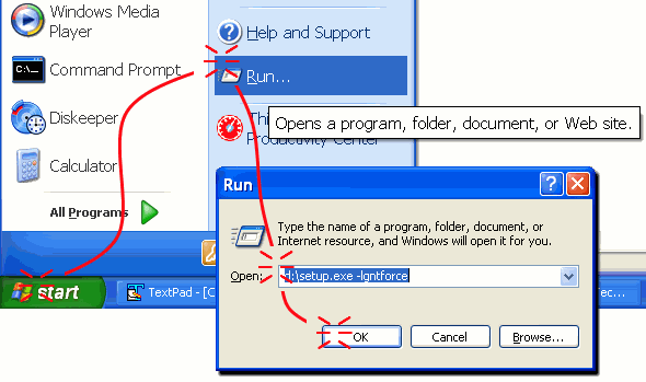 Thief: Run Setup.exe with -lgntforce