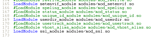httpd.conf LoadModule mod_ssl.so