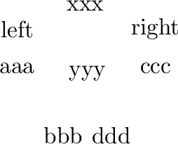 \begin{bundle}{xxx}
\chunk{aaa}
\chunk{
\setlength{\GapDepth}{5pt}
\setleng...
...n{bundle}{yyy}
\chunk{bbb}
\chunk{ddd}
\end{bundle}}
\chunk{ccc}
\end{bundle}