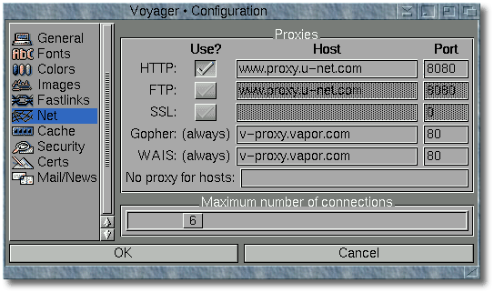 Voyager settings