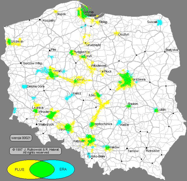 zasiΩg sieci GSM w Polsce