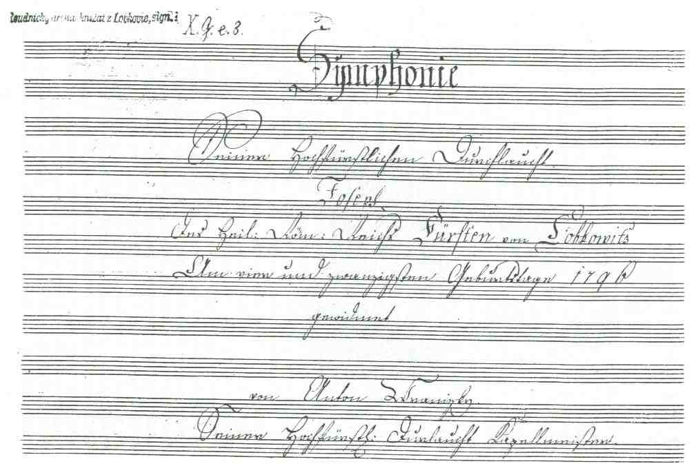 Symphonie napsanß Antonφnem Vranick²m pro Maxmilißna z Lobkovic