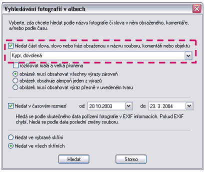 Parametry hledßnφ fotografiφ