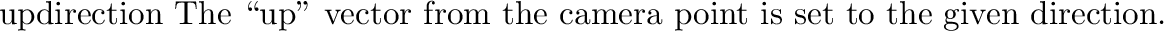 \begin{defkey}{fov}{{\em hfov} [{\em vfov}]}
Specify
the horizontal and vertical field of view, in degrees.
\end{defkey}