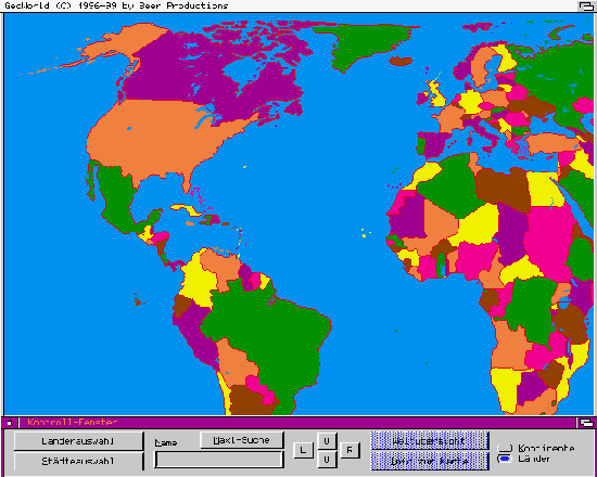 GeoWorld Hauptbildschirm
