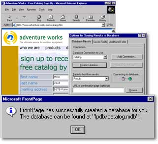 Create Database screen