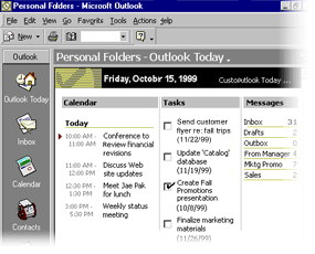 Outlook Today Screen