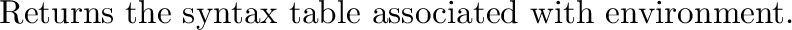 \begin{inset}{}
Creates a new syntax table inferior to the given syntax table.
N...
...reated implicitly by {\tt MAKE-LOCALE}
(page \pageref{MAKE-LOCALE}).
\end{inset}